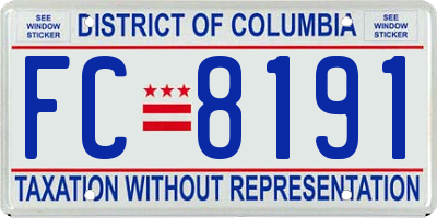 DC license plate FC8191