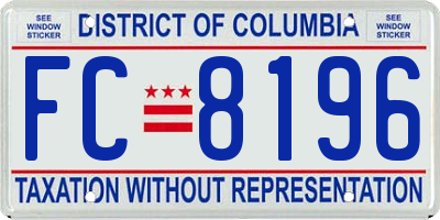 DC license plate FC8196