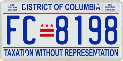 DC license plate FC8198