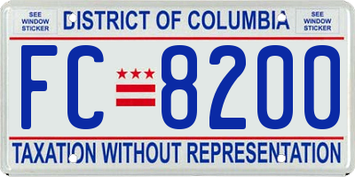 DC license plate FC8200