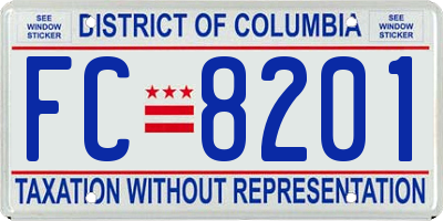 DC license plate FC8201