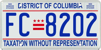 DC license plate FC8202