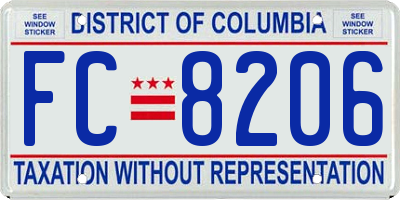 DC license plate FC8206