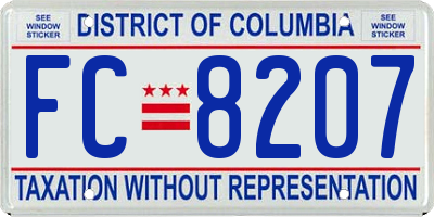 DC license plate FC8207