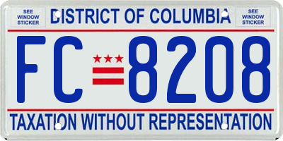 DC license plate FC8208