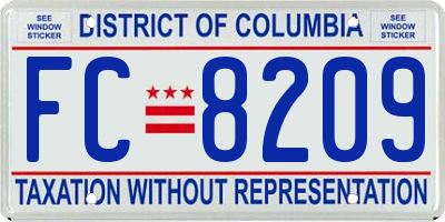 DC license plate FC8209