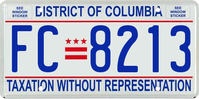 DC license plate FC8213