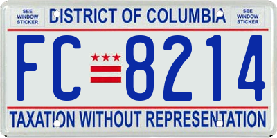 DC license plate FC8214