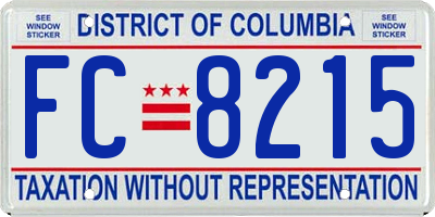 DC license plate FC8215