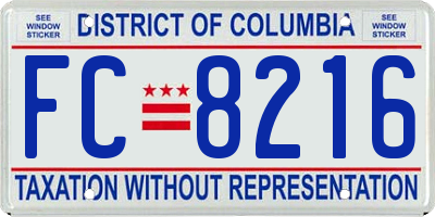 DC license plate FC8216