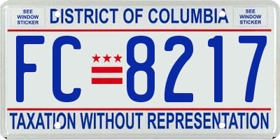 DC license plate FC8217