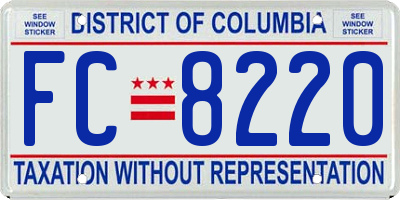 DC license plate FC8220