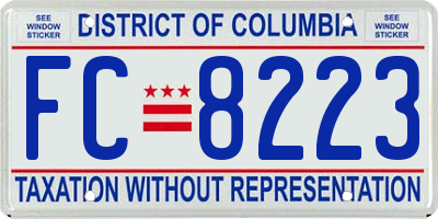 DC license plate FC8223