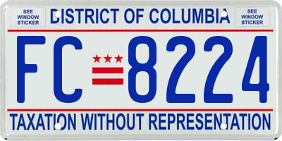 DC license plate FC8224