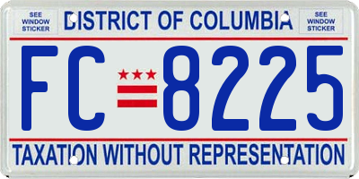 DC license plate FC8225