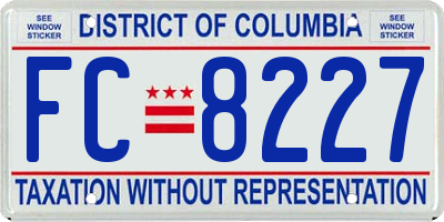 DC license plate FC8227