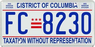 DC license plate FC8230