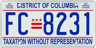 DC license plate FC8231