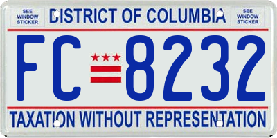 DC license plate FC8232