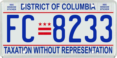 DC license plate FC8233