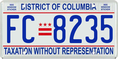 DC license plate FC8235