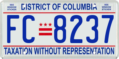 DC license plate FC8237