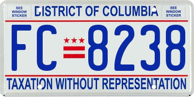 DC license plate FC8238