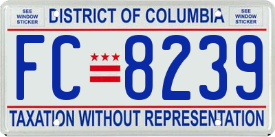 DC license plate FC8239