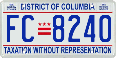 DC license plate FC8240