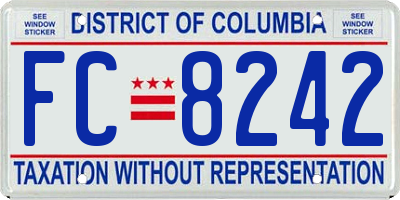 DC license plate FC8242