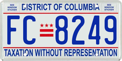 DC license plate FC8249