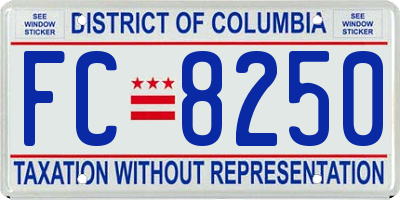 DC license plate FC8250