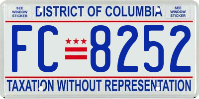 DC license plate FC8252