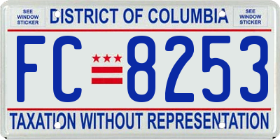 DC license plate FC8253