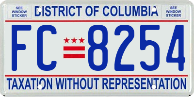 DC license plate FC8254