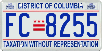 DC license plate FC8255