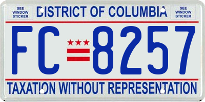 DC license plate FC8257