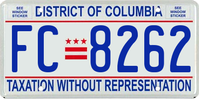 DC license plate FC8262