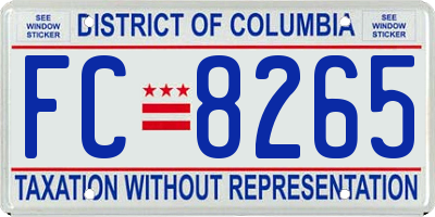 DC license plate FC8265