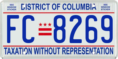 DC license plate FC8269