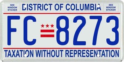 DC license plate FC8273