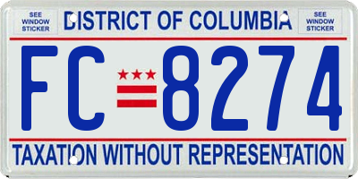 DC license plate FC8274