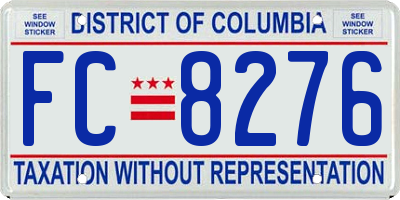 DC license plate FC8276