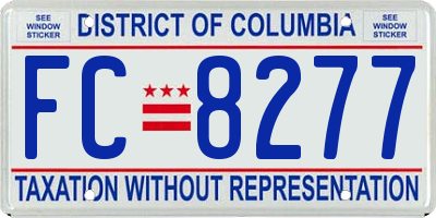 DC license plate FC8277