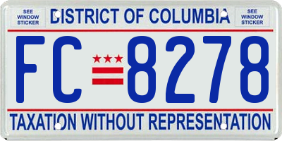 DC license plate FC8278