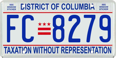 DC license plate FC8279