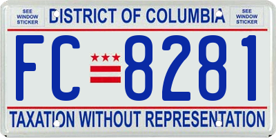 DC license plate FC8281