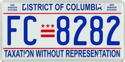 DC license plate FC8282