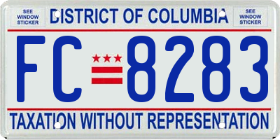 DC license plate FC8283