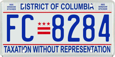 DC license plate FC8284